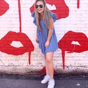 UO Open Back Striped Mini Dress